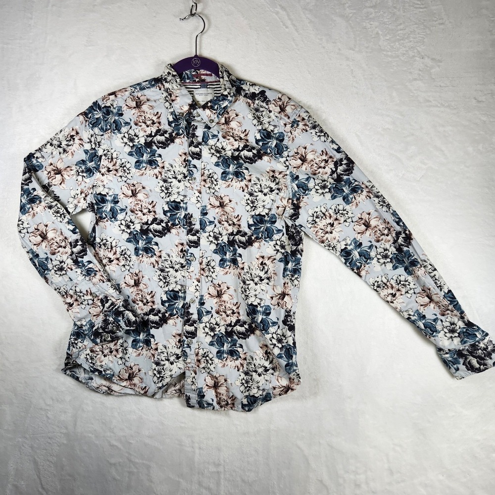 Denim & Flower Ricky Singh Floral Print Button Down Shirt - Men's Large‎
